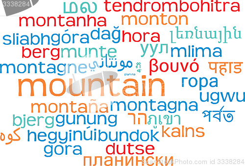 Image of Mountain multilanguage wordcloud background concept