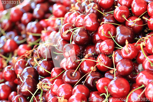 Image of red cherries background