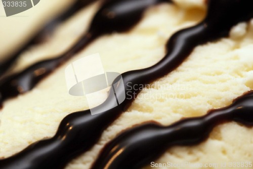 Image of chocolate ice cream clos up