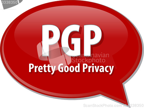 Image of PGP acronym definition speech bubble illustration