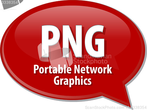 Image of PNG acronym definition speech bubble illustration