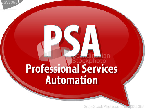 Image of PSA acronym definition speech bubble illustration