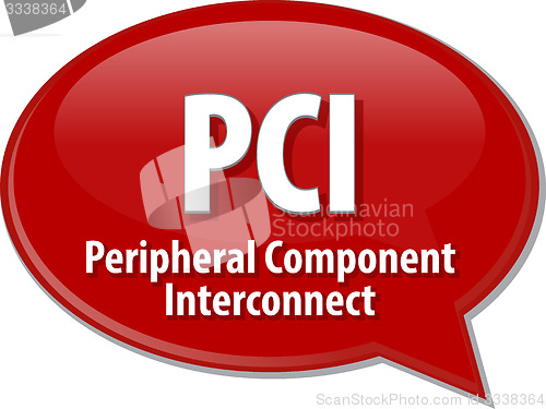 Image of PCI  acronym definition speech bubble illustration