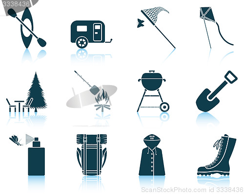 Image of Set of camping icons.