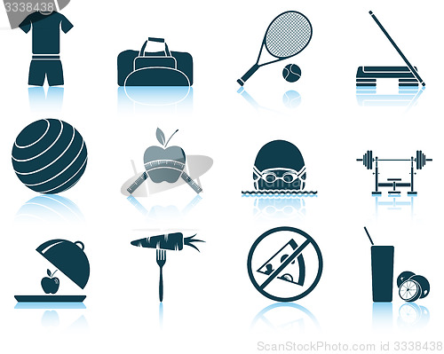 Image of Set of fitness icons
