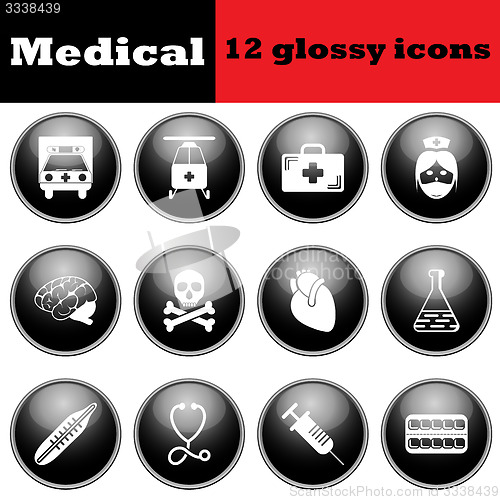 Image of Set of medical glossy icons