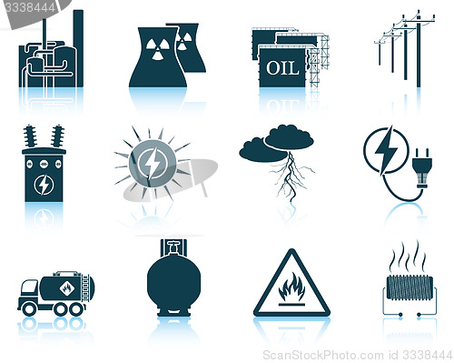 Image of Set of energy icons.