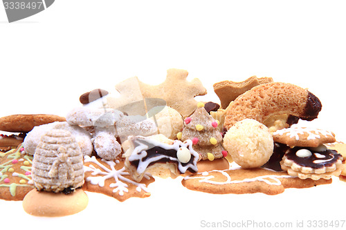 Image of different christmas cookies isolated 