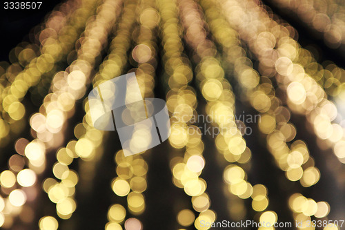 Image of golden christmas lights background