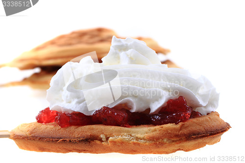 Image of waffles heart isolated