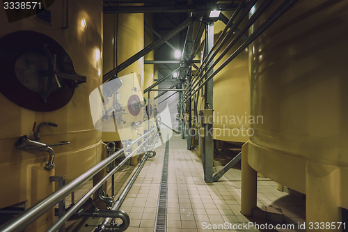 Image of Industrial interior with welded silos