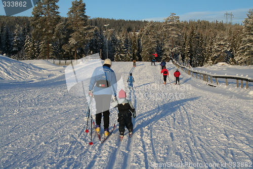 Image of out skiing with grandmother