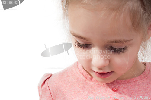 Image of Closeup shot of little girl with long eyelashes