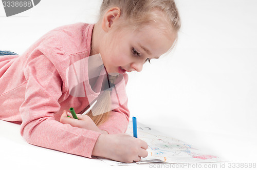 Image of Drawing little girl in pink