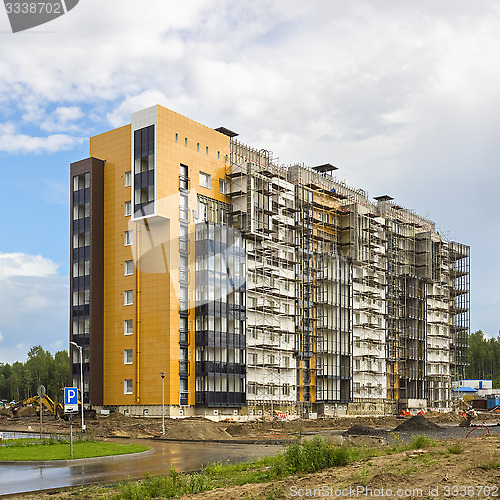 Image of Modern house building under construction