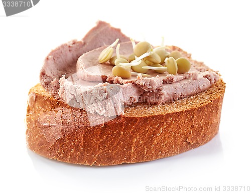 Image of toasted bread slice with meat pate