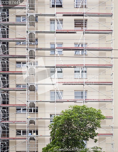 Image of restoration facade of a house