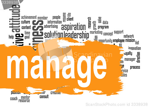 Image of Manage word cloud with yellow banner