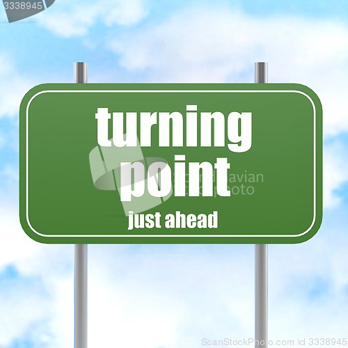 Image of Turning point on green road sign