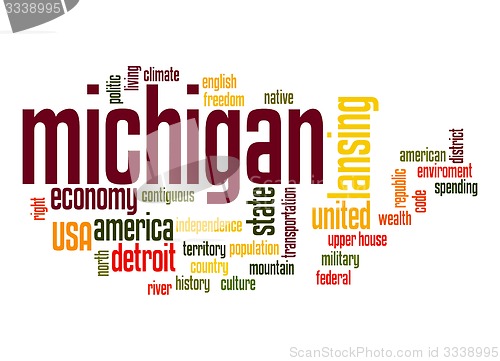 Image of Michigan word cloud