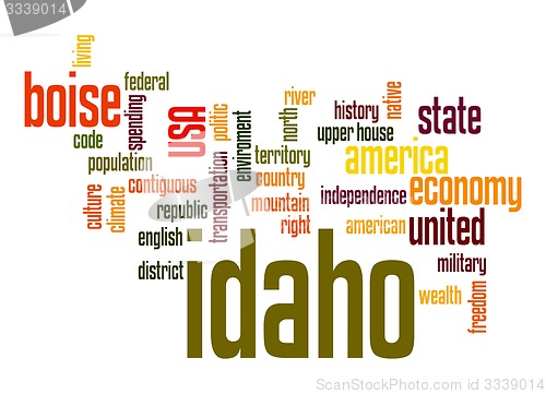 Image of Idaho word cloud