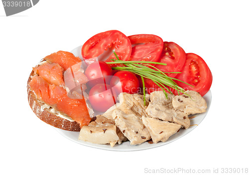 Image of Proper nutrition for athletes isolated on white with clipping pa