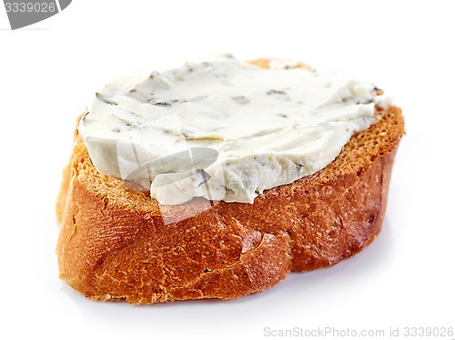 Image of toasted bread with cream cheese