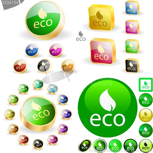 Image of Set of eco friendly signs.