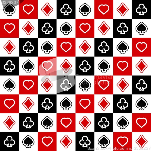 Image of Card suits. Seamless pattern.