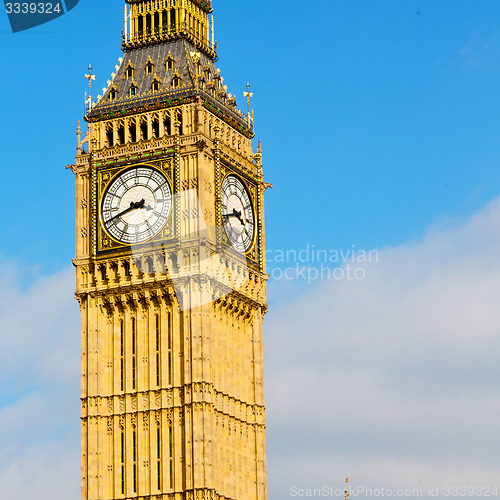 Image of london big ben and historical old construction england  aged cit