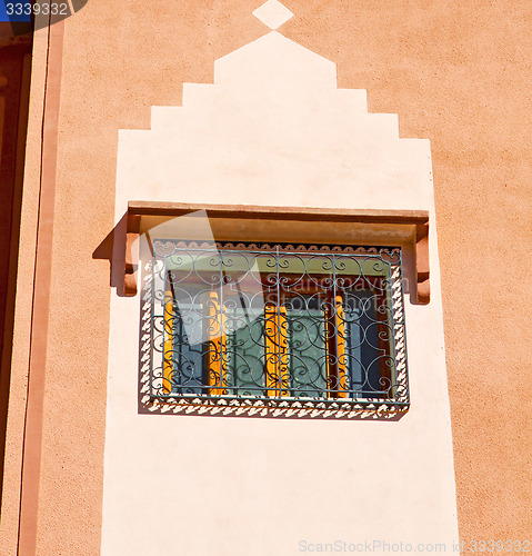 Image of  window in morocco africa orange  wal brick historical