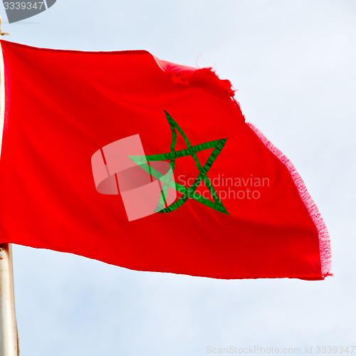 Image of tunisia  waving flag in the blue sky  colour and wave