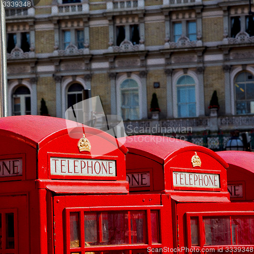 Image of telephone in england london obsolete box classic british icon