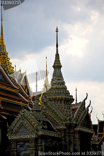 Image of  thailand asia   in  cross colors  roof wat  palaces    