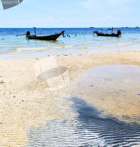 Image of asia in the  kho tao bay isle white  beach     china sea anchor