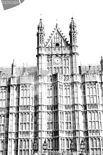 Image of in london old historical    parliament glass  window    structur