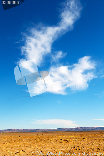 Image of mountain old fossil in    desert of morocco      sky