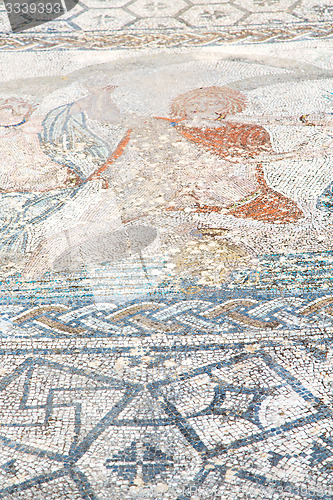 Image of roof mosaic in the  city morocco africa and history travel