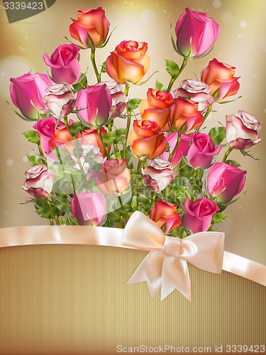 Image of Holiday background with bouquet. EPS 10