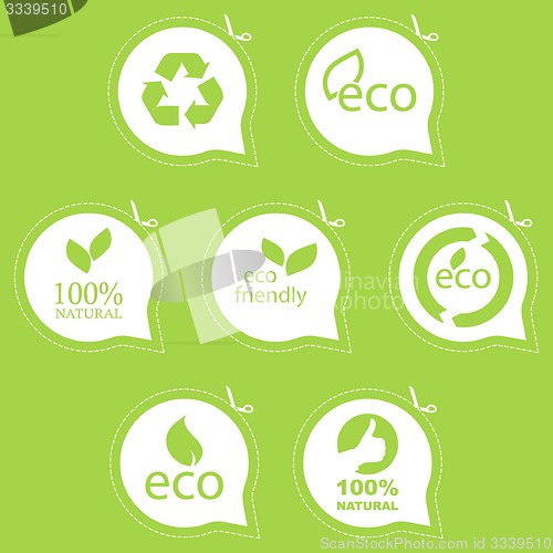 Image of Set of eco friendly signs.