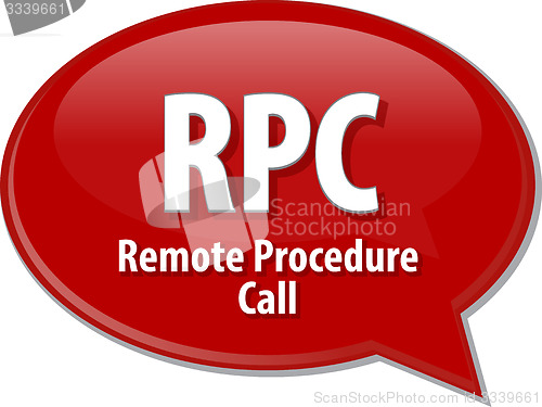 Image of RPC acronym definition speech bubble illustration