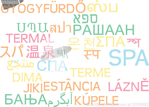 Image of Spa multilanguage wordcloud background concept