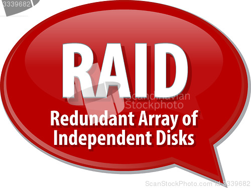 Image of RAID acronym definition speech bubble illustration