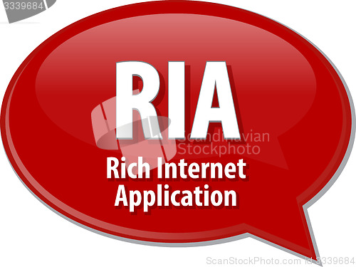 Image of RIA acronym definition speech bubble illustration