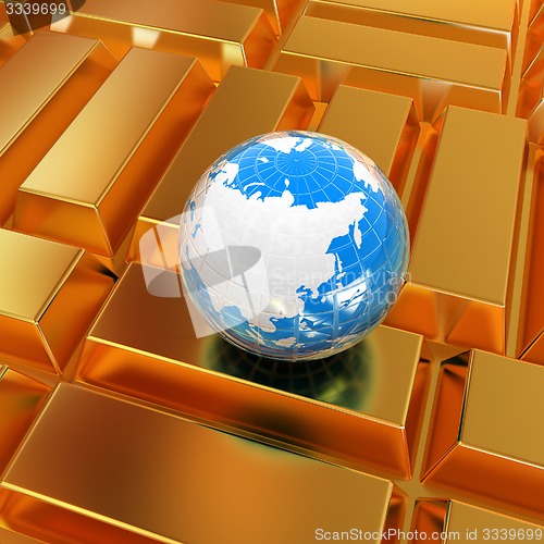 Image of Earth and gold bars