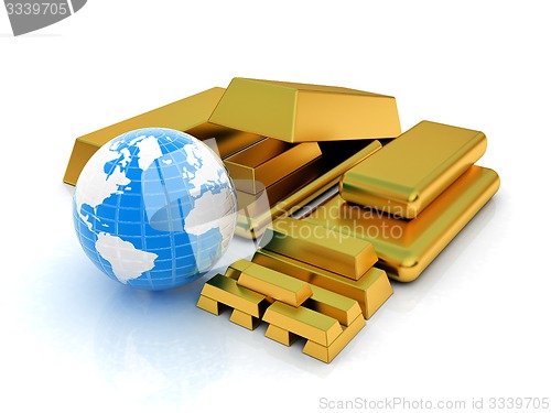 Image of Earth and gold bars