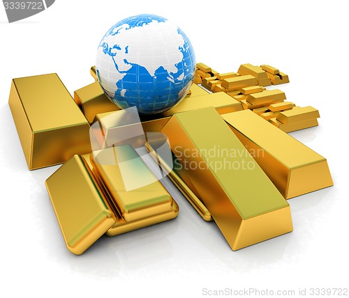 Image of Earth and gold bars