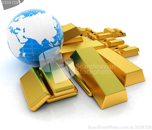 Image of Earth and gold bars