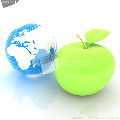 Image of Earth and apple. Global dieting concept