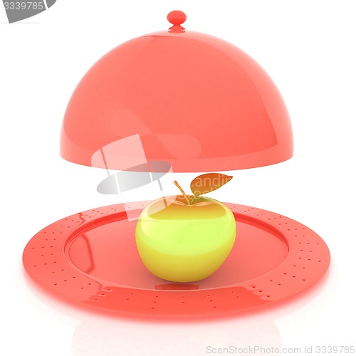 Image of Serving dome or Cloche and apple 